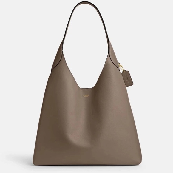 New! COACH BROOKLYN 39 LEATHER SHOULDER HOBO BAG DARK STONE BROWN $495 - Picture 1 of 7
